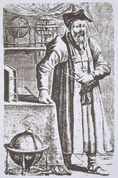 Portret van William Postel (1510-81), uit zijn De Universitate, Leiden, 1643, geïllustreerd in Geschiedenis van de Magie, gepubliceerd eind 19e eeuw door Dutch School