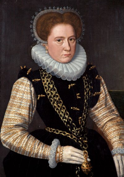 Portret van een dame in Spaanse kleding door Dutch School