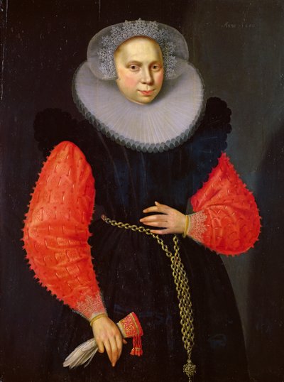 Portret van een Vrouw door Dutch School