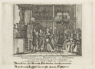 Remonstrantse doop van Afrikaanse vrouw in Delft door Dutch School