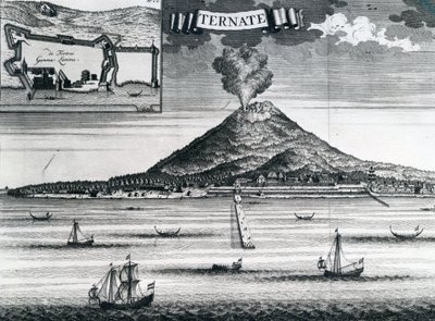 Ternate-eiland, circa 1748 door Dutch School