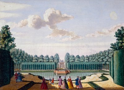 Het pad langs de vijver naar het huis, Meerestein, uit Het Zeganpralent Kennemerlant door Hendrick de Leth en Matthias Brouerius Van Nidek, gepubliceerd ca. 1700-1730 door Dutch School