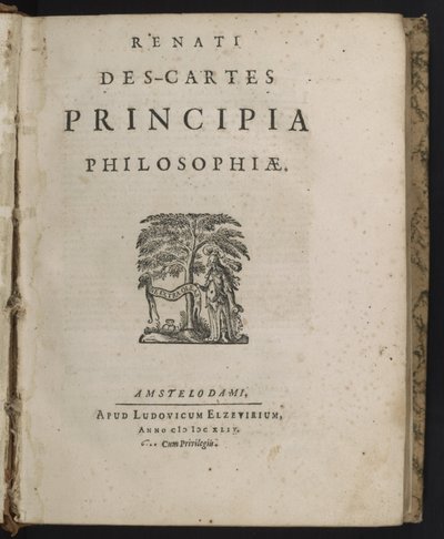 Titelpagina van Principia philosophiae door René Descartes door Dutch School