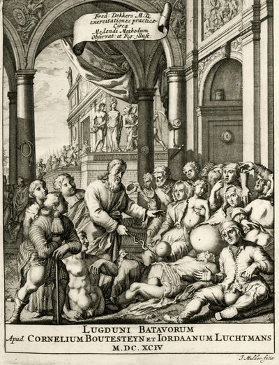 Titelpagina van Exercitationes Practicae circa Medendi Methodum door Frederik Dekkers, 1694 door Dutch School