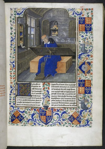 Vertaler aan het werk, uit Facta et dicta memorabilia (of Les Faits et les Dits des Romains), Royal 18 E III, f.24 door Dutch School