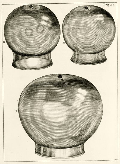 Verschillende kopglazen, uit Exercitationes Practicae circa Medendi Methodum door Frederik Dekkers, 1694 door Dutch School