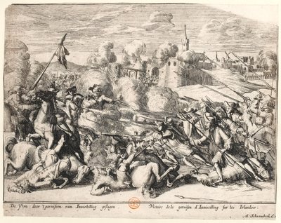 Overwinning van het Enniskillen garnizoen op de Ieren in 1689, ca. 1691 door Dutch School