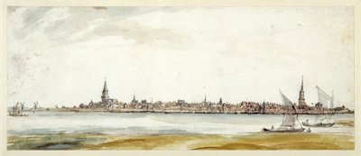 Zicht op Emmerich, laat 17e eeuw door Dutch School