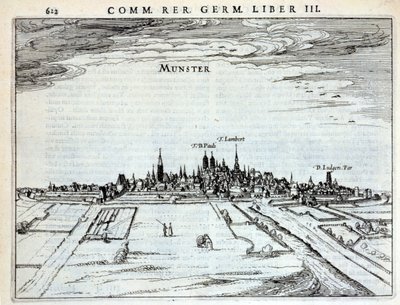 Uitzicht op de stad Munster, uit Rerum Germanicarum, door P. Bertin, Amsterdam 1616 door Dutch School