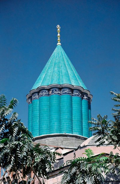 Uitzicht op de tekke (of Sufi khanqah) van Mevlana, gereserveerd voor de draaiende derwisjen door Dynasty Seljuq