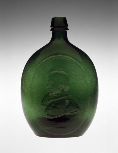 Gegraveerde Fles, ca. 1847 (loodvrij glas) door Dyottville Glass Works