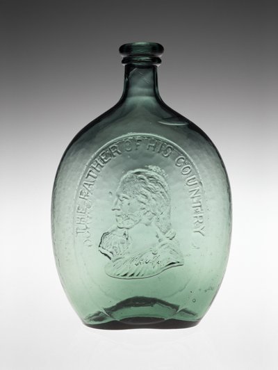 Gegraveerde Fles, ca. 1848 (loodvrij glas) door Dyottville Glass Works