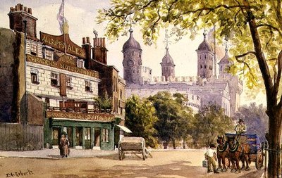 De oude George en de Tower of London door E.A. Roberts