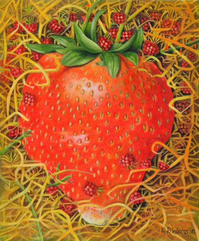 Aardbei in Stro door E.B. Watts