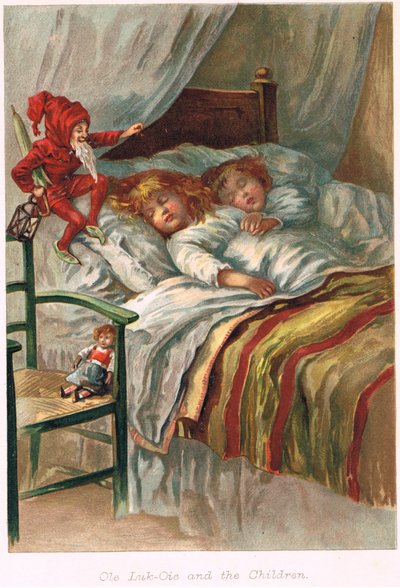 Ole-Luk-Oie in een editie van Sprookjes door Hans Christian Andersen, c.1900 door E.S. Hardy