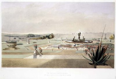 Het parterre, Castle Howard, uitgegeven door Thomas McLean door E. Adveno Brooke