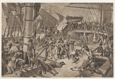 Zeeslag bij Trafalgar, 1805 door E. Albert and Co.