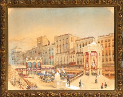Inhuldiging van de Ligure-subalpiene spoorweg, Genua, 20 februari door E. Binelli