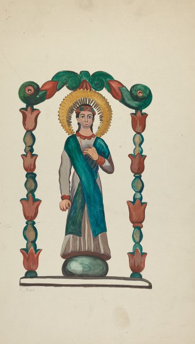 Bulto-figuur van een heilige door E. Boyd