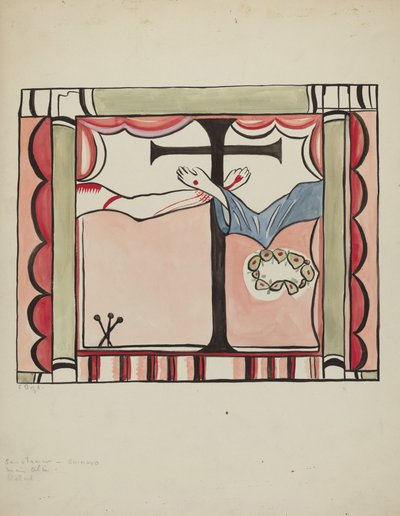 Detail van hoofdaltaar in Sanctuario Church, Chimayo, 1935-1942 door E. Boyd