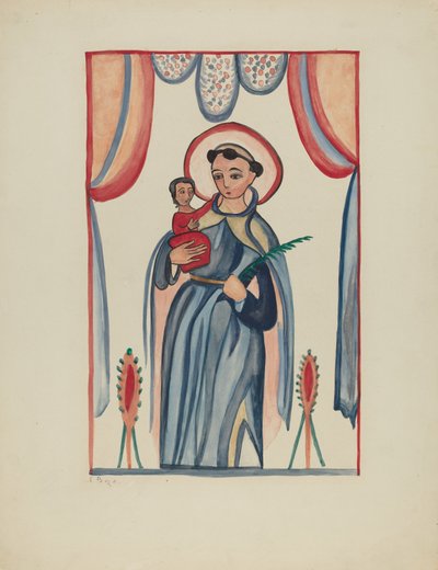 Paneel van Altaarstuk van San Antonio door E. Boyd