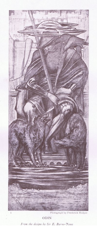Odin - een ontwerp van E. Burne Jones door E. Burne Jones