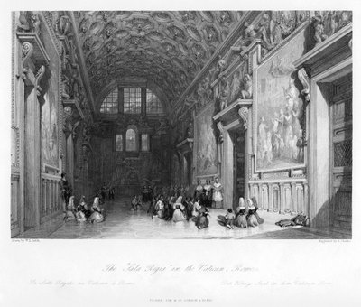 De Sale Regia in het Vaticaan, Rome, 19e eeuw door E. Challis