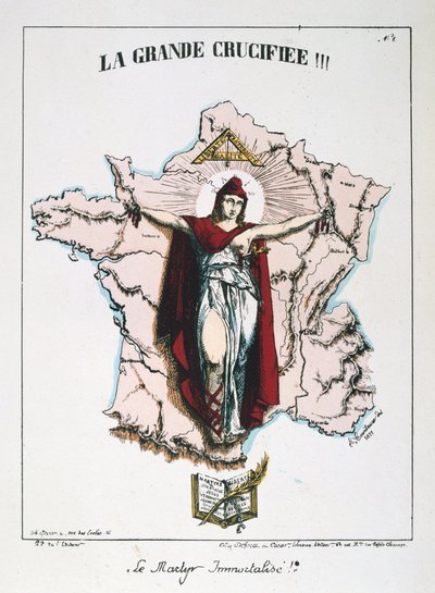 Le Martyr Immortalisé!, allegorie van Republikeins Frankrijk, 1871 door E. Courtaux