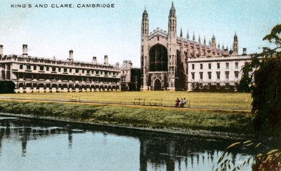 Kings en Clare Colleges, Cambridge, Cambridgeshire, begin 20e eeuw door E. Dennis