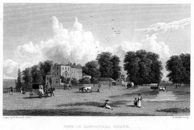 Uitzicht op Hampstead Heath, Londen, 19e eeuw door E. Finden