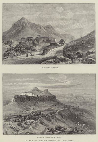 Een Indiaas heuvelsanitarium, Purandhar, nabij Poona, Bombay door E. Jennings