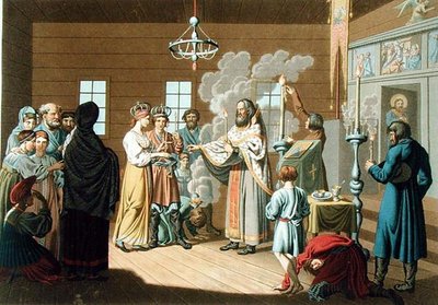 Het Russische Huwelijk, gegraveerd door X. Wagner door E. Karnejeff