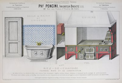 Keuken- en badkamerontwerpen, illustratie uit de 