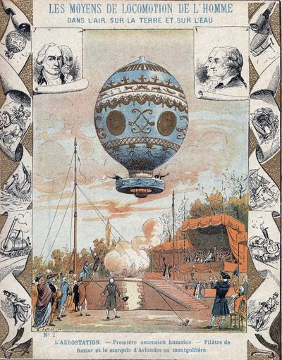 Eerste bemande vrije ballonvlucht, Pilatre de Rozier en de Markies d