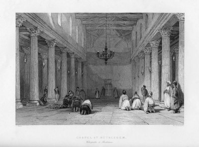 Een kapel in Bethlehem, Israël, 1841 door E. Redclyffe