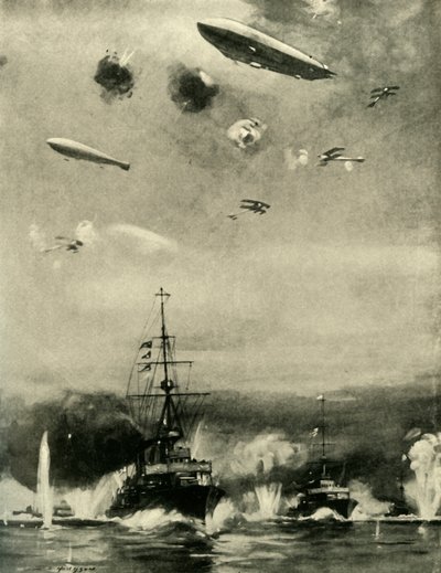 De Britse luchtaanval op Cuxhaven, Eerste Kerstdag, 1914 door E. S. Hodgson