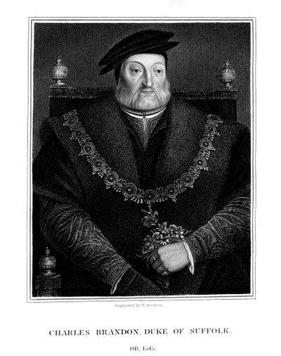 Charles Brandon, 1e Hertog van Suffolk, 1824 door E. Scriven