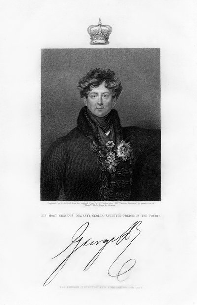 George IV, koning van het Verenigd Koninkrijk en Hannover, 19e eeuw door E. Scriven