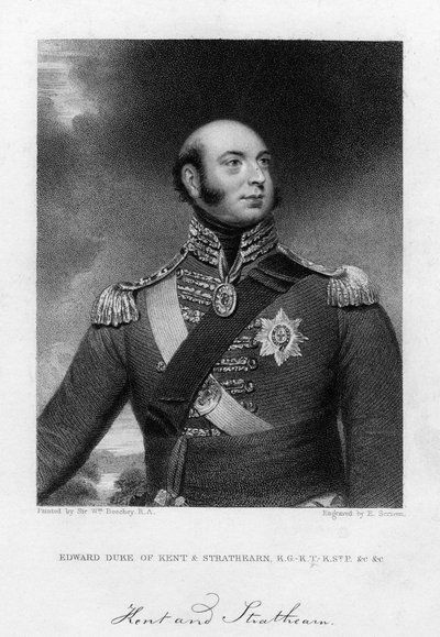 Prins Edward Augustus 1767-1820, Hertog van Kent en Strathearn, 19e eeuw door E. Scriven