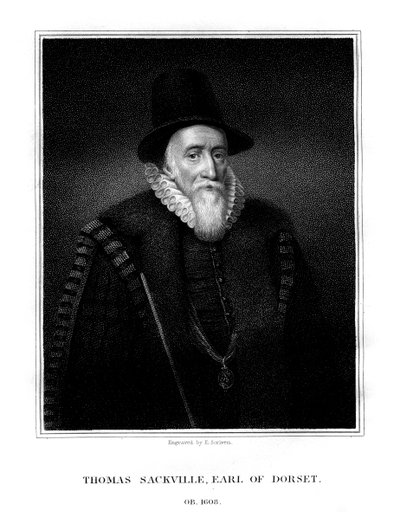 Thomas Sackville, 1e Graaf van Dorset, Engels staatsman en dichter, 1824 door E. Scriven