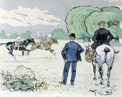 Paardrijden - tekening door Thelem door E. Thelem