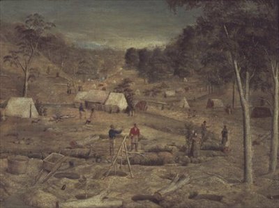 Mijnkamp in Bathurst, c.1851 door E. Tulloch