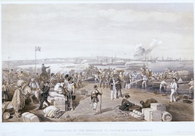 Ontscheping van de expeditie naar Kertch bij Kamish Bournou, 1855 door E Walker