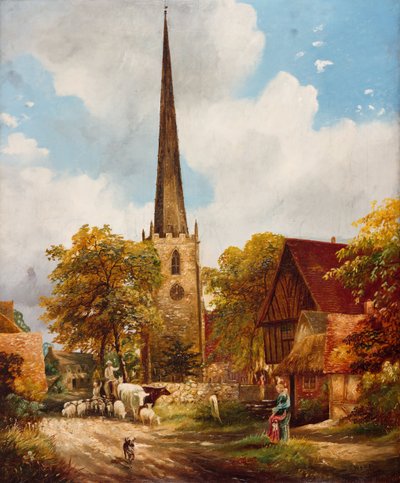 Yardley Kerk en School door E Watts
