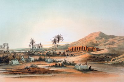 Tempel van Seti I in Qurnah, Egypte, 19e eeuw door E Weidenbach