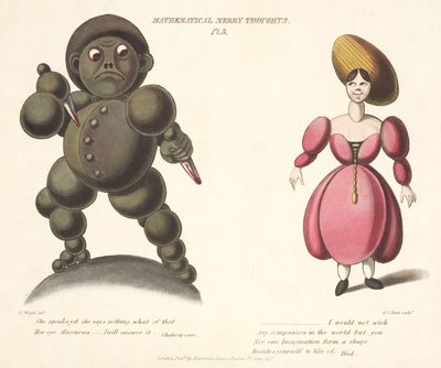 Pl.3 uit Mathematical Merry Thoughts, gegraveerd door F.C. Hunt, ca. 1820-30 door E. after Wright