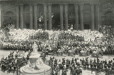 De ceremonie bij St. Pauls, Londen, 1897 door E. and S. Woodbury