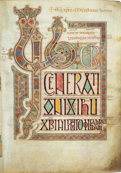 De Lindisfarne Evangeliën door Eadfrith,