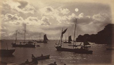 Maanlichteffect-Baai van Panama, 1877 door Eadweard Muybridge