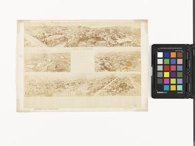 Sleutel tot Panorama van San Francisco, vanaf California Street Hill door Eadweard Muybridge